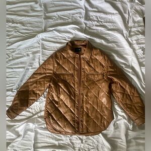 Vegan leather shirt/jacket- quilted! Camel colour. Like new, size M.